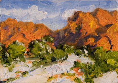 Redrocks in Snow - 2.5x3.5 inches - oil on panel unframed