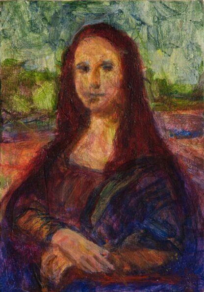 Mini Mona - 3.5x2.5 inches - vertical acrylic on panel unframed