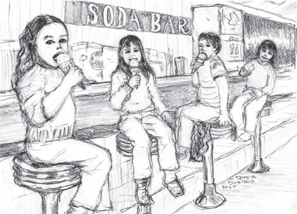 "Soda Bar" 5x7 folded card design by peterdustrud.com