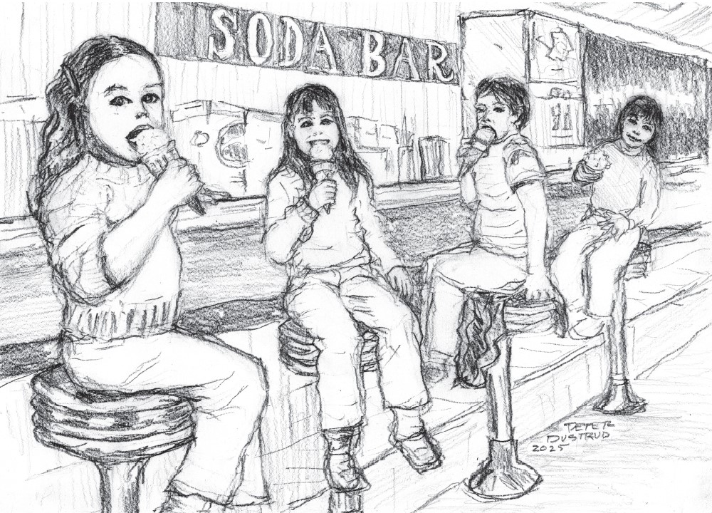 "Soda Bar" 5x7 folded card design by peterdustrud.com