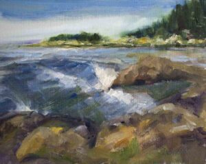 Yachats Inlet plein air by peterdustrud.com