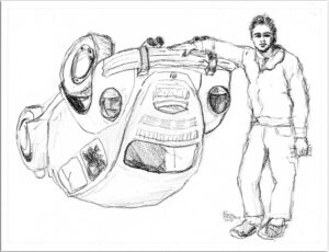 Bug Down - 8x10 inches -pencil drawing as fine art print