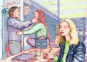 Download: 5x7 folded card - Date Night - pencil + color