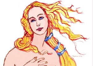 Download: 5x7 folded card - after Birth of Venus