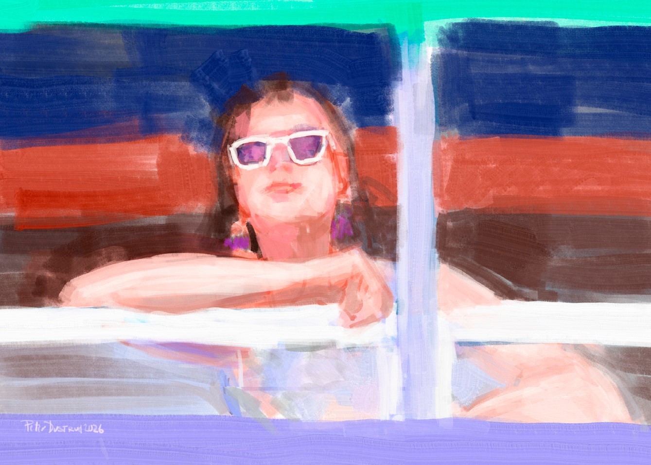 Bus Ride - digital painting by peterdustrud.com