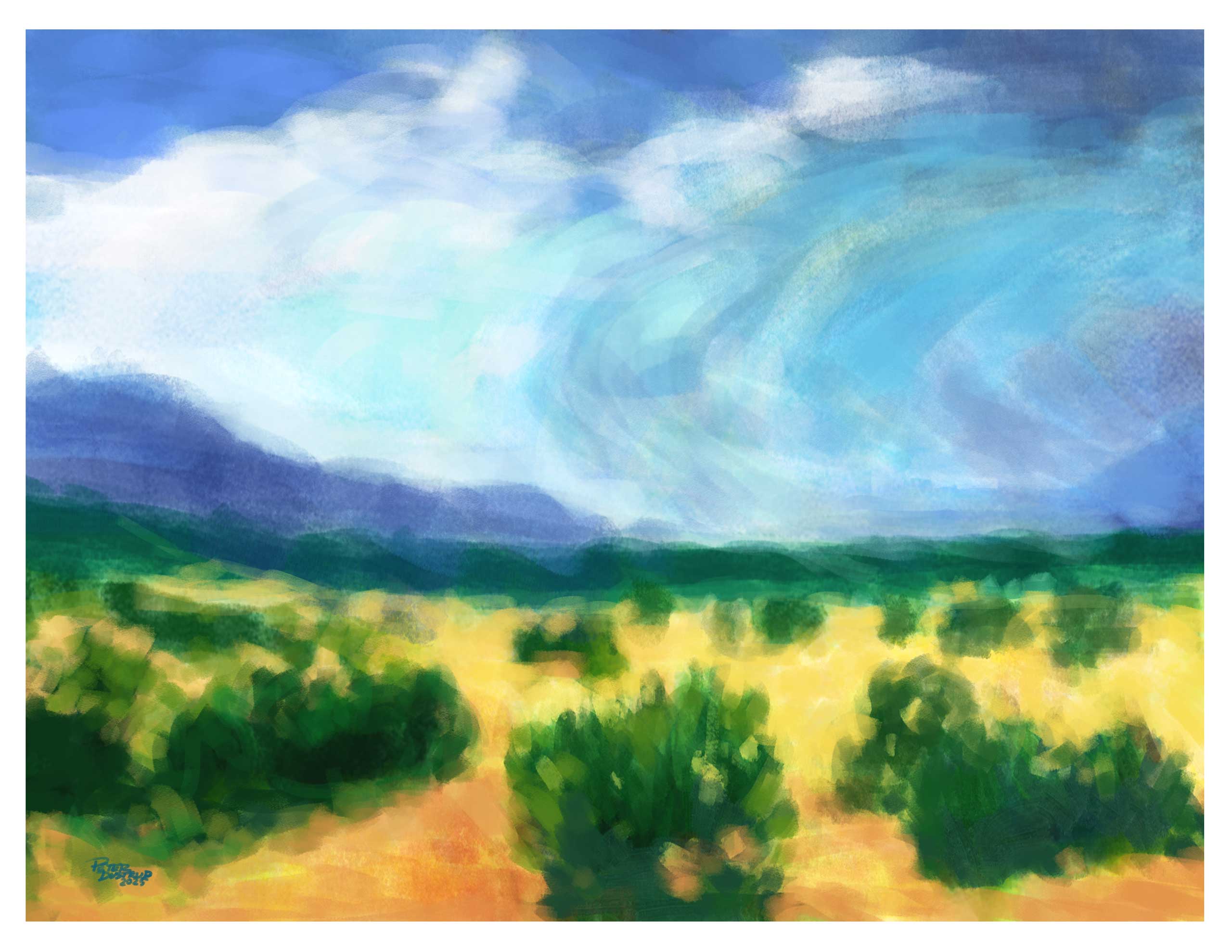 Digital painting: "Monsoons" studio print  8.5x11