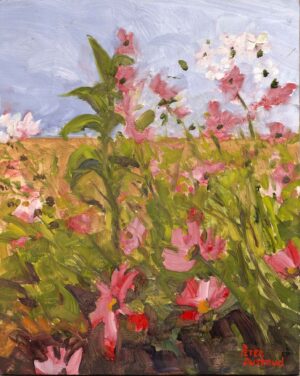 Fall Cosmos 8x10 inches oil on panel unframed