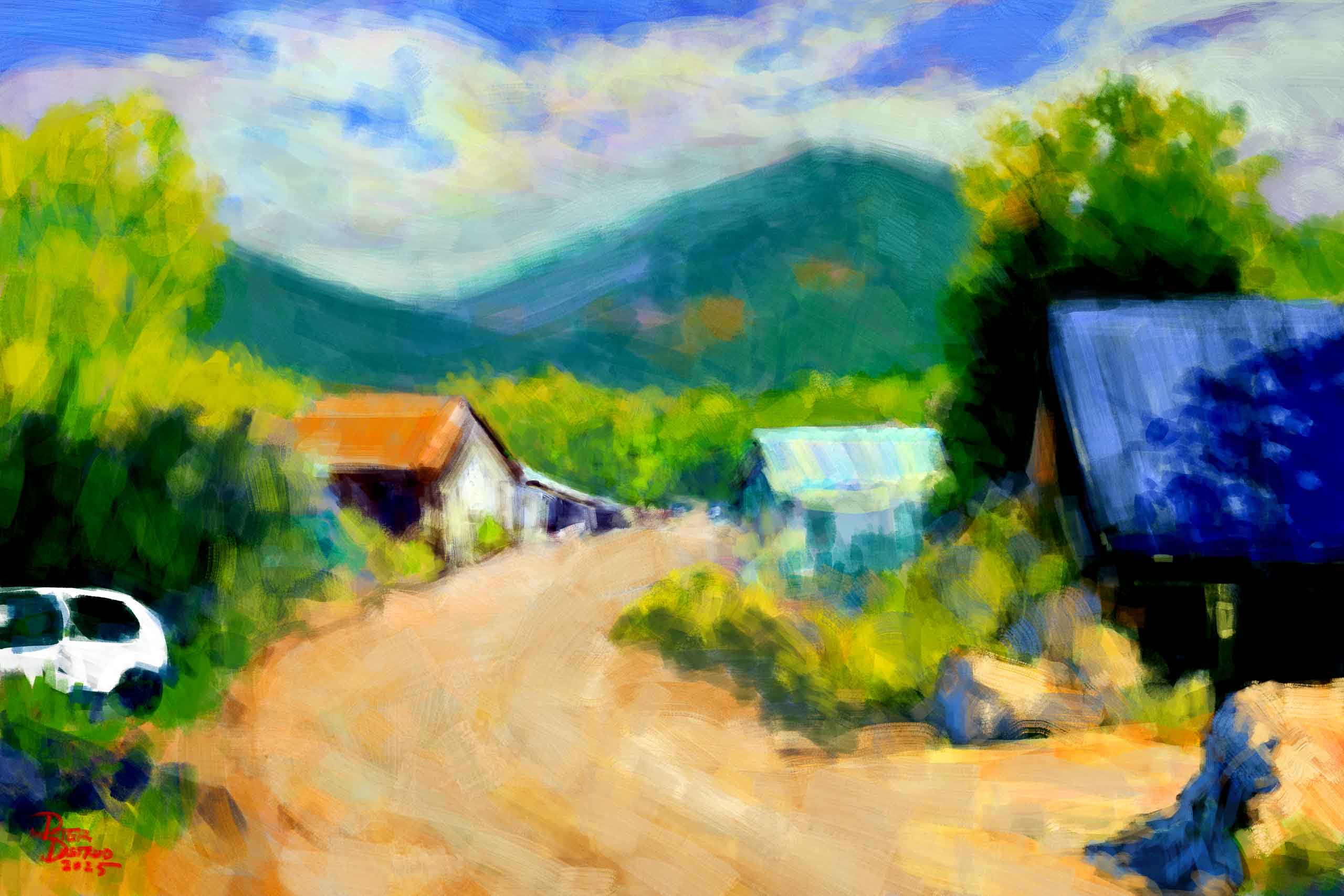 Digital painting: "Upper Road"