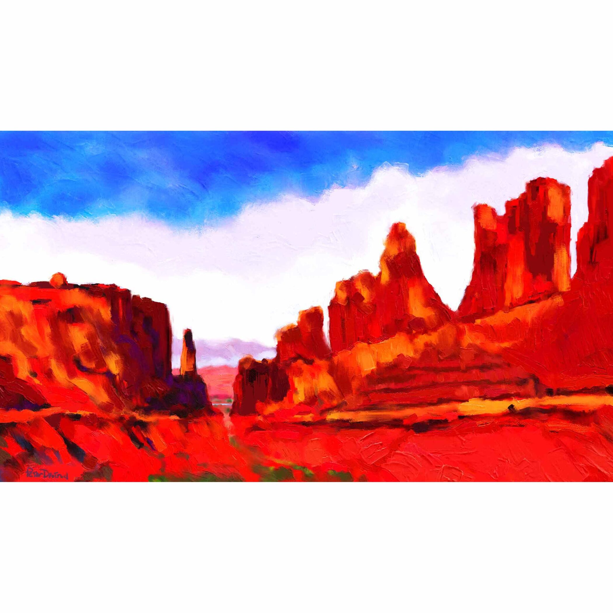 Digital painting: "Park Ave Viewpoint, Arches NP"