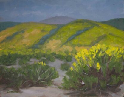 painting Late Light Santa Fe 11x14 oil on panel by peter dustrud