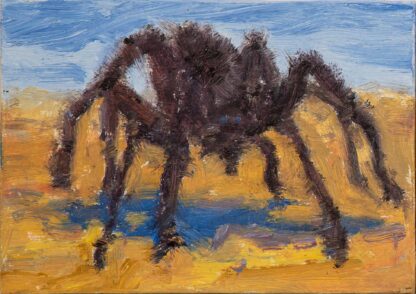 Spidey the Tarantula - 2.5x3.5 inches - oil on panel unframed