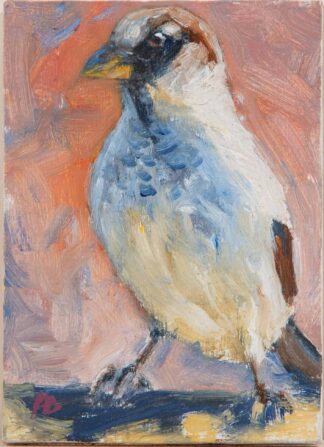 stand up sparrow - oil by peter dustrud