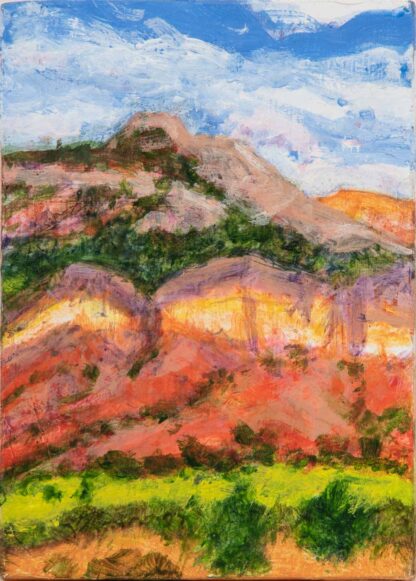 Abiquiu Cliffs acrylic on panel by peter dustrud