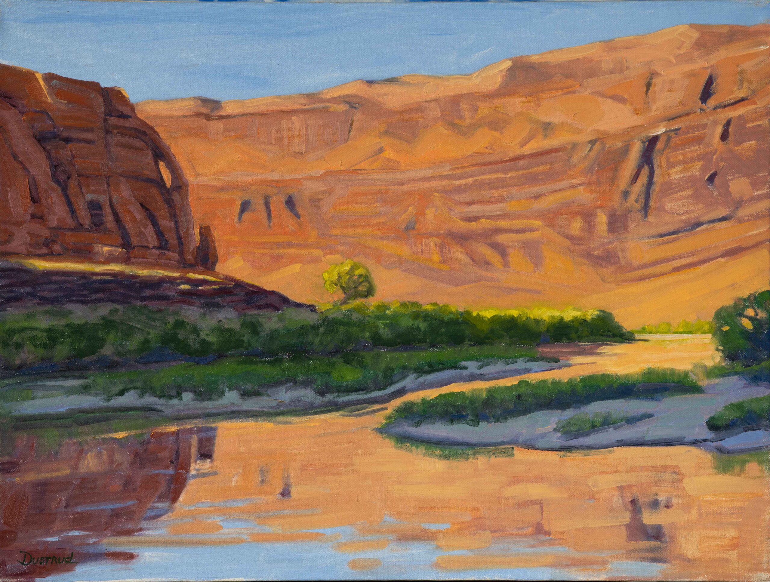 Colorado River 16x25 inches oil by Peter Dustrud