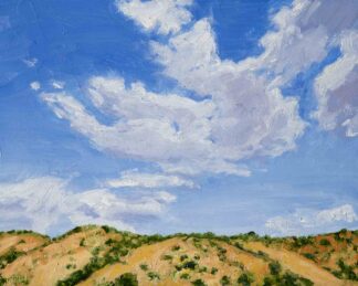 ptg: Tesuque Foothills 8x10 oil on panel by peter dustrud