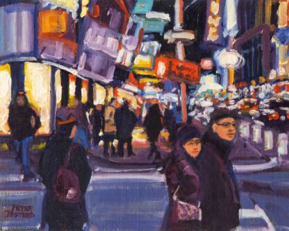 Times Square Crossing, NYC - 8x10 inches oil on panel unframed